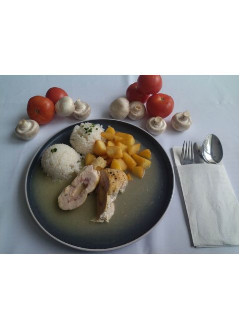 Kuracia bačovská kapsa 150g, 1/2 ryža, 1/2 opekané zemiaky