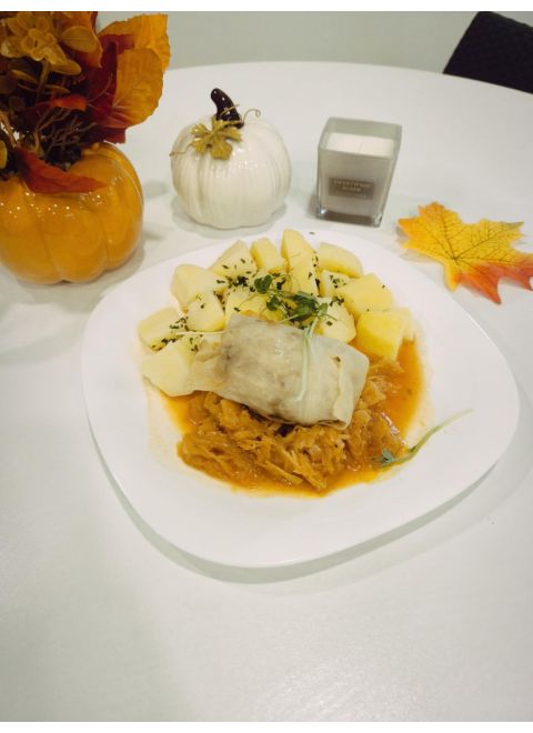 Bravčové holubky, varené zemiaky