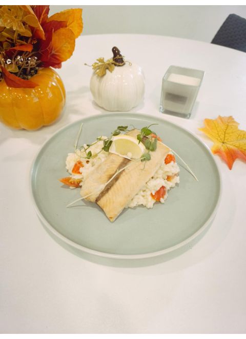 Grilovaný losos, citrusové rizoto